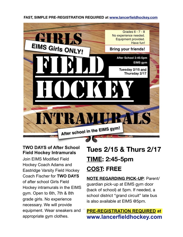 Middle School Field Hockey Flyer