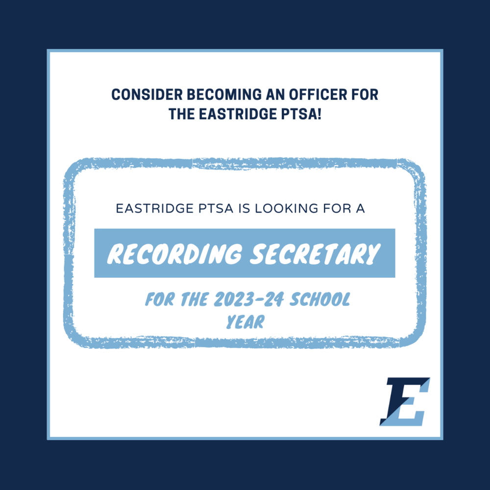 EHS PTSA Recording Secretary Position Open