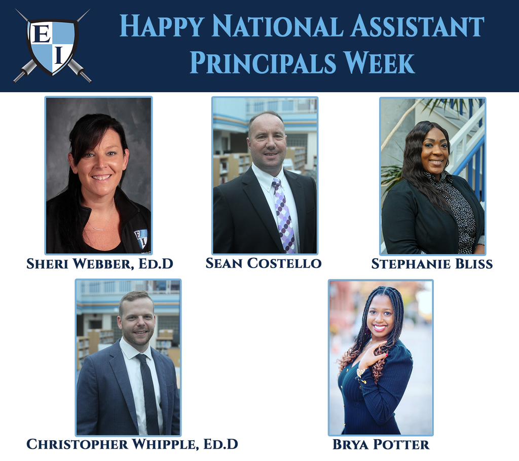 Happy National Assistant Principals Week: Sheri Webber, Ed.D., Sean Costello, Stephanie Bliss, Christopher Whipple, Ed.D., and Brya Potter