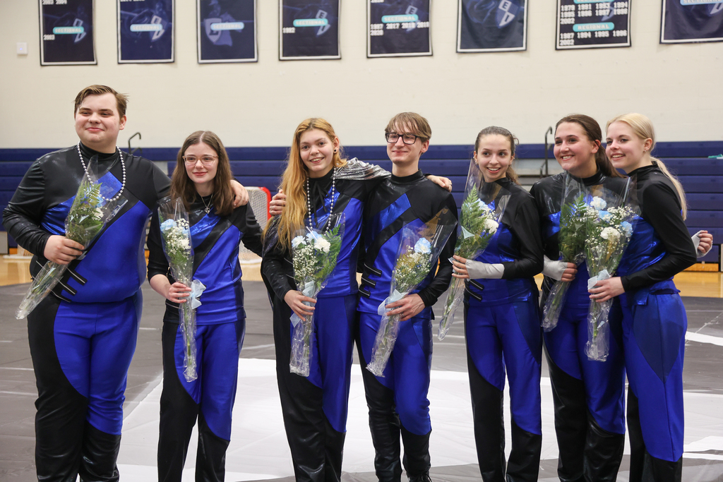 Seniors in the Indoor Percussion Group