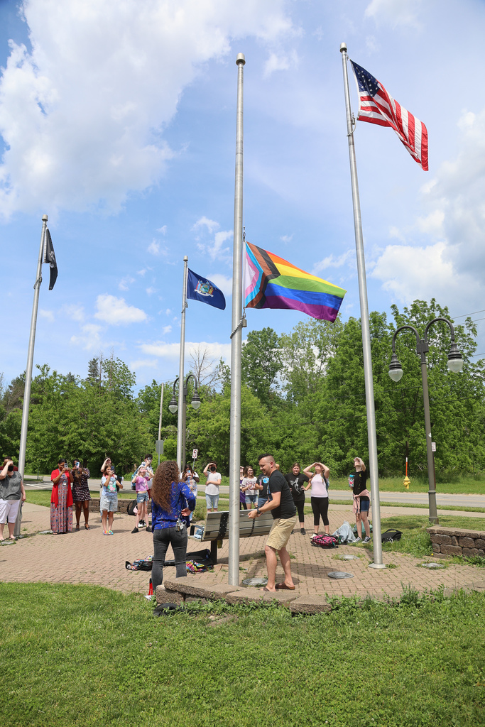 raising the Pride Flag