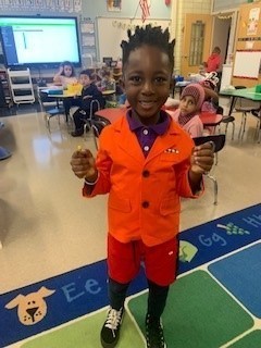 Student dressed up for wacky Wednesday