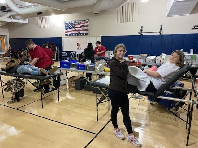 Students and staff donating blood!