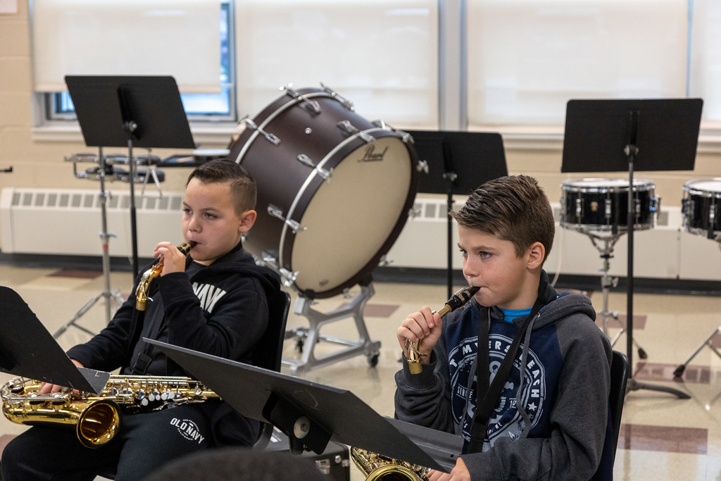 students playing saxophone