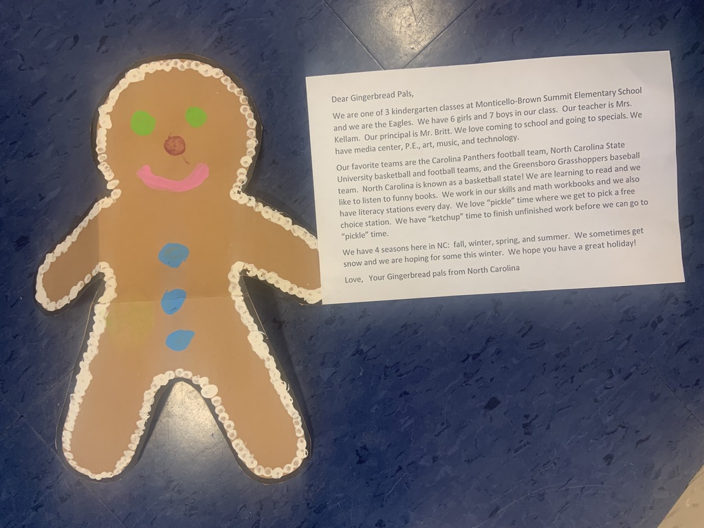 Gingerbread and note from North Carolina. 