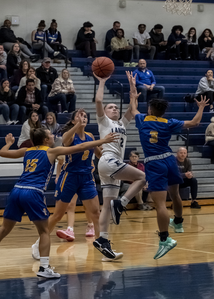 #2 on EI girls varsity shooting the basketball