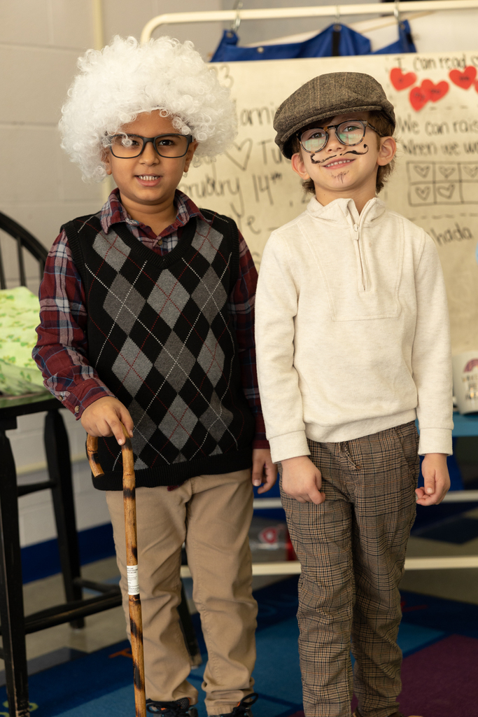 students dressed as 100 year olds