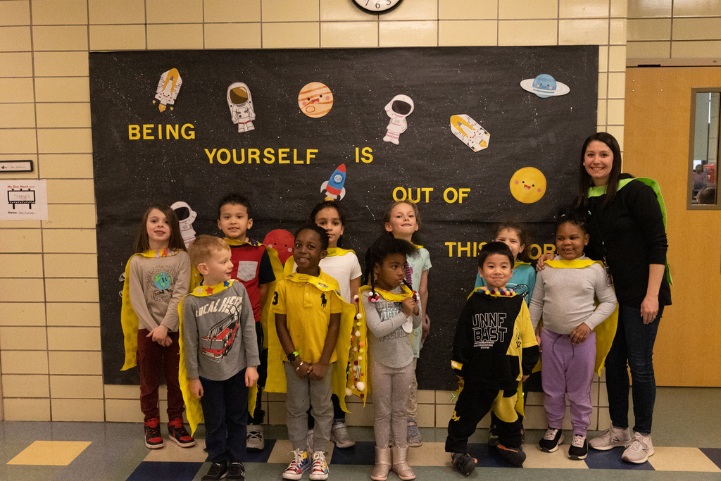 students celebrating the 100th day of school