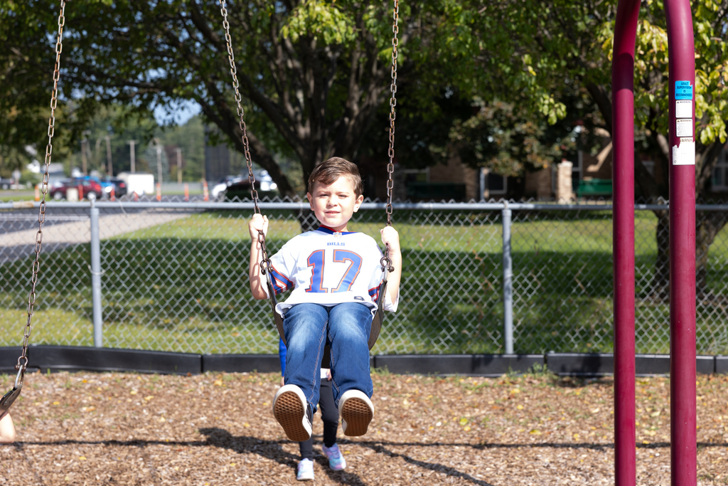 student on swing
